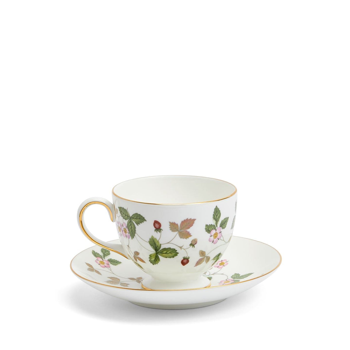 Wild Strawberry Gold Teacup & Saucer Leigh