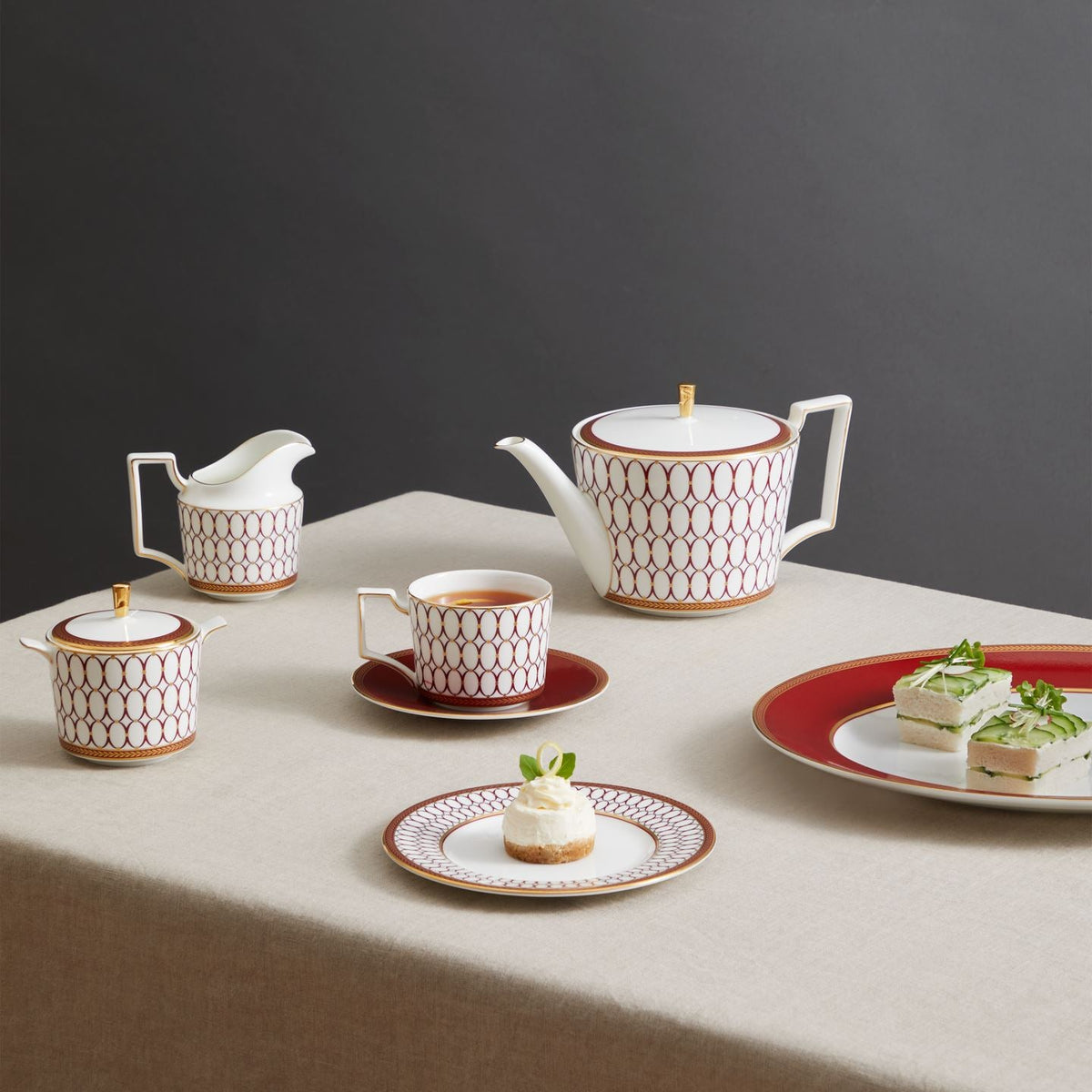 Renaissance Red Teacup & Saucer