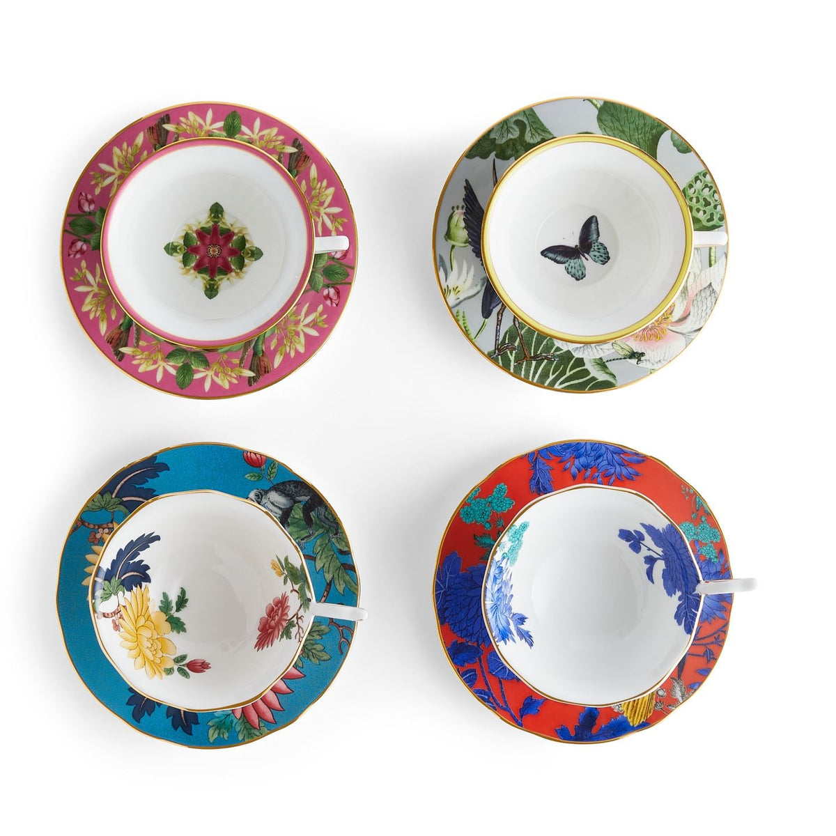 Wonderlust Teacups & Saucers Set Of 4