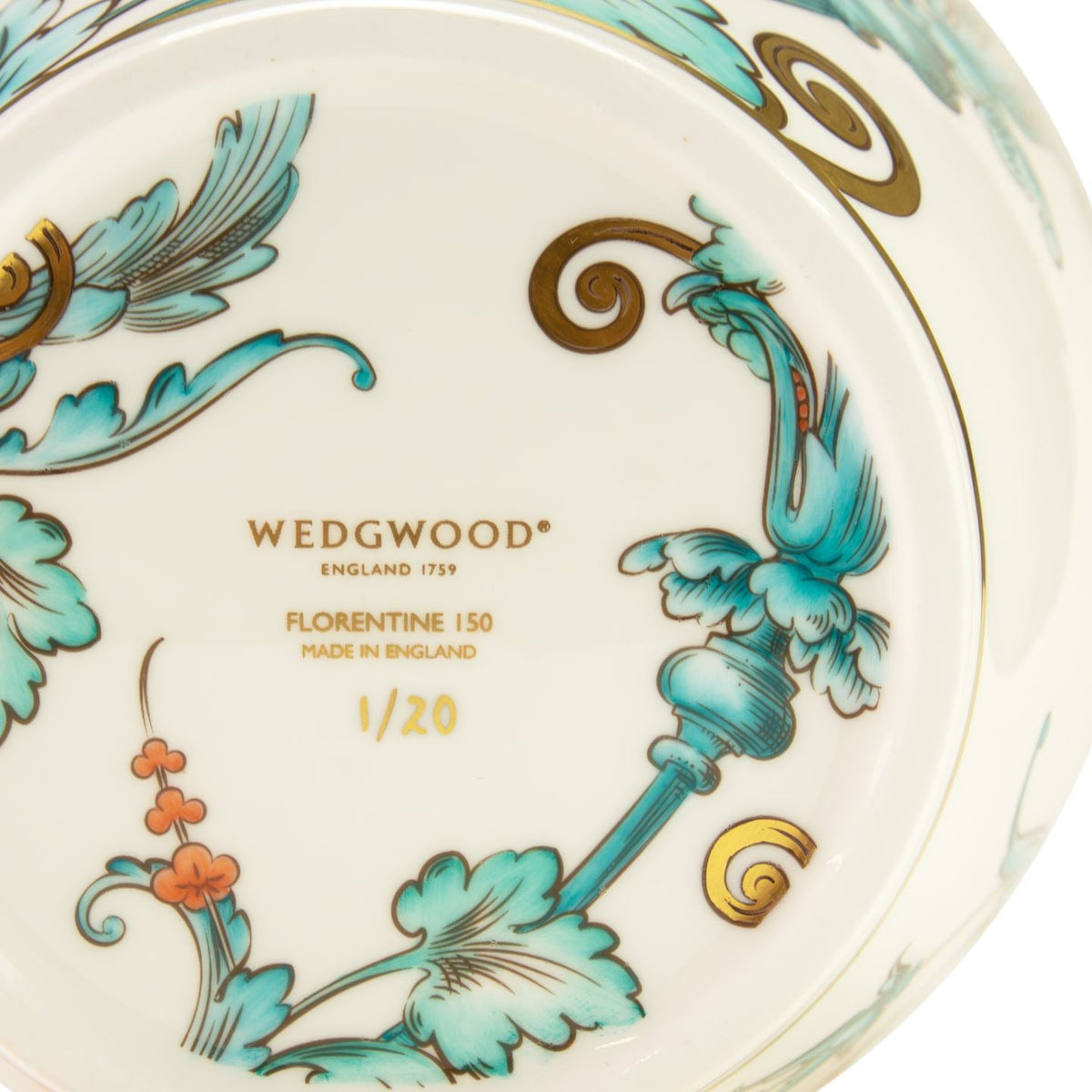 Florentine Turquoise Handpainted Vase