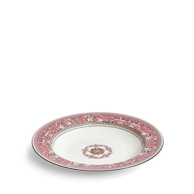 Florentine Fuchsia Rim Soup Bowl