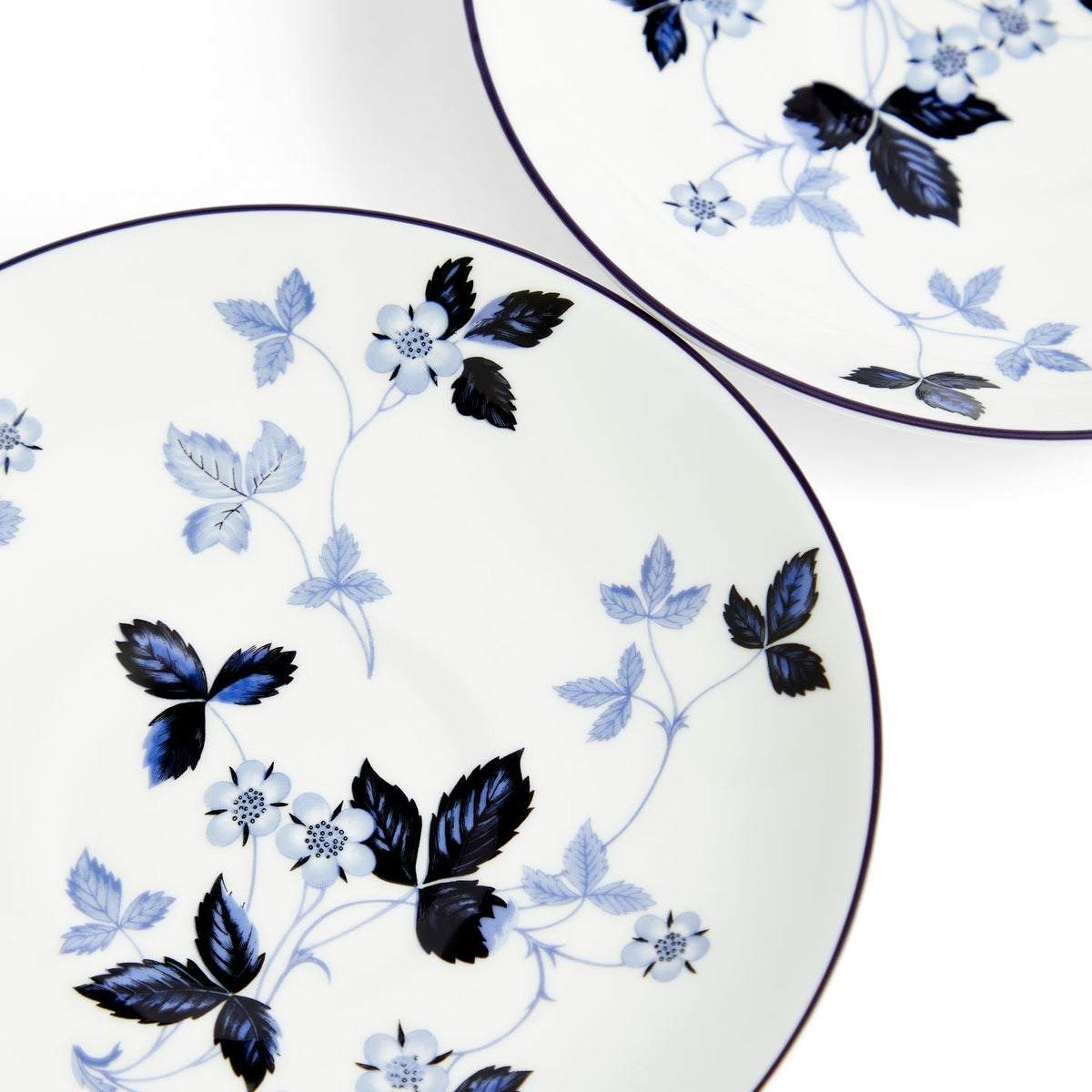 Wild Strawberry Inky Blue Teacup Saucer Set of 2