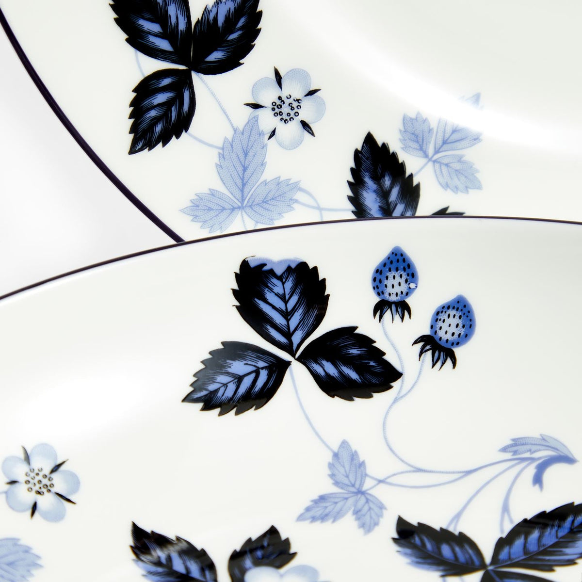Wild Strawberry Inky Blue Dinnerware 4 Piece Set