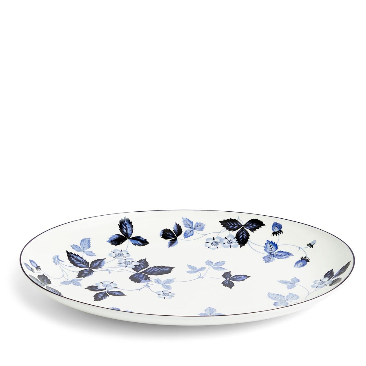 Wild Strawberry Inky Blue Oval Serving Plate