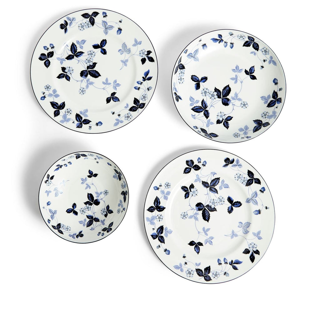 Wild Strawberry Inky Blue Dinnerware 8 Piece Set