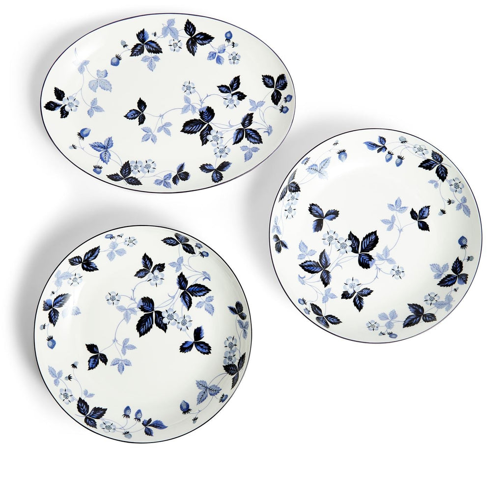 Wild Strawberry Inky Blue Dinnerware 15 Piece Set