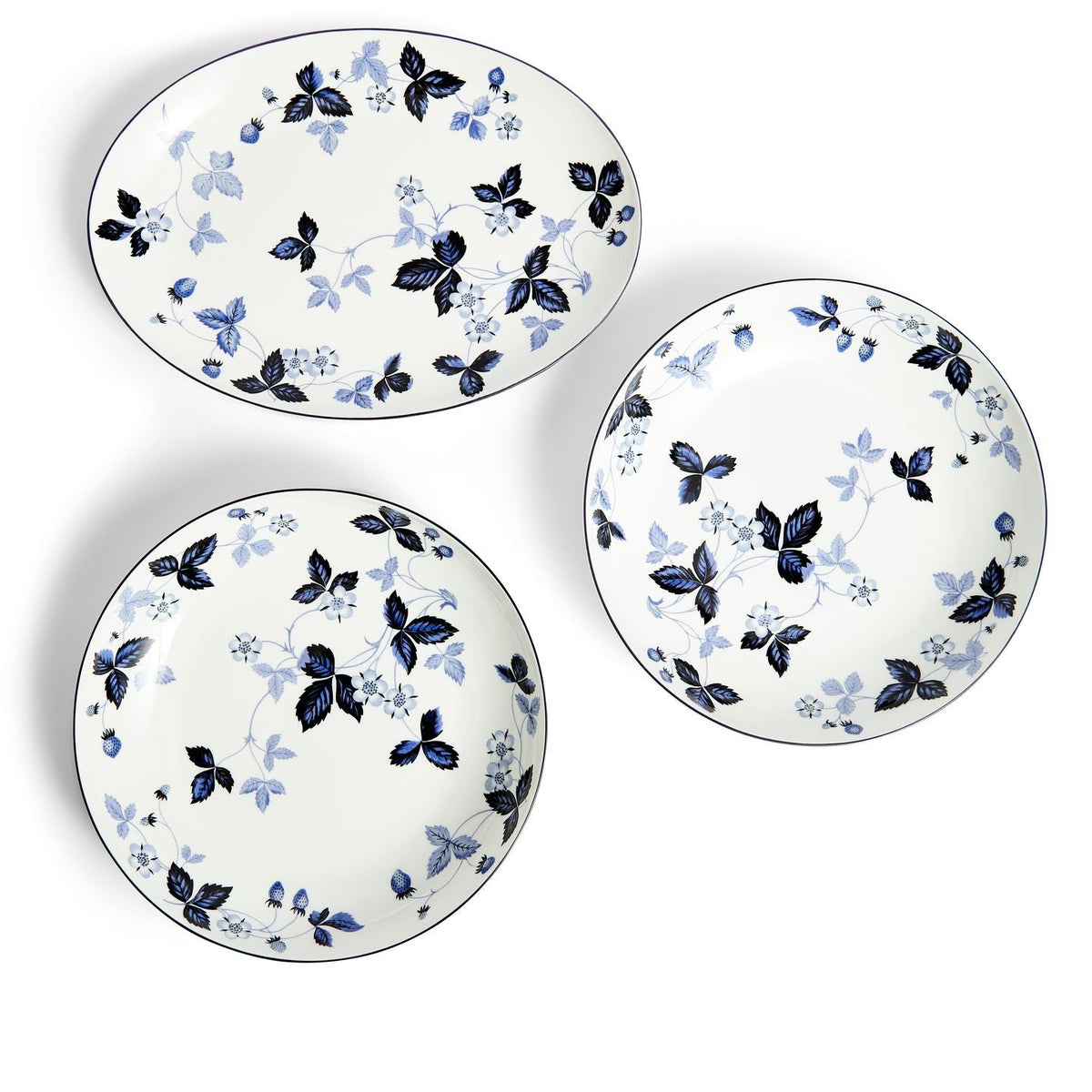 Wild Strawberry Inky Blue Dinnerware 15 Piece Set