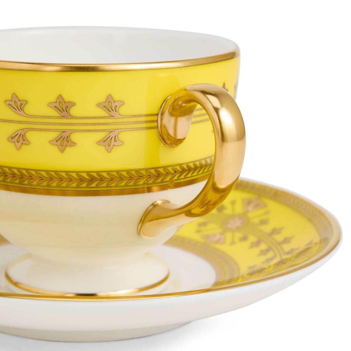 Bacchus Teacup Saucer Set of 2, Citron/Turquoise