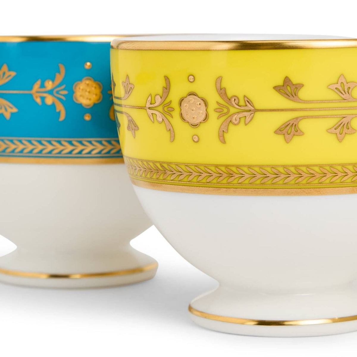 Bacchus Teacup Saucer Set of 2, Citron/Turquoise