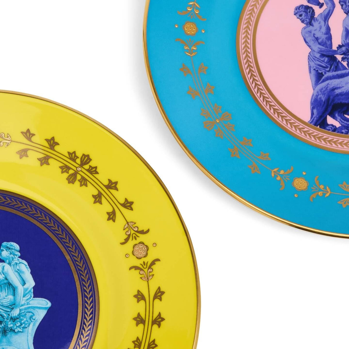 Bacchus Plates, Set of 2, Citron/Turquoise