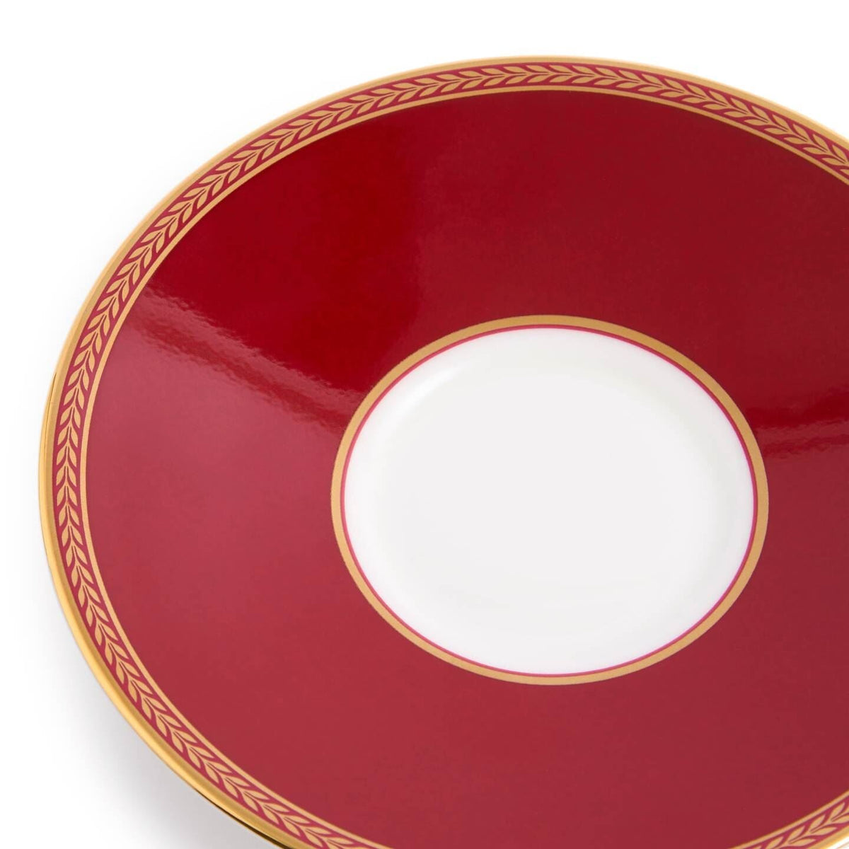 Renaissance Red Teacup Saucer Set of 2