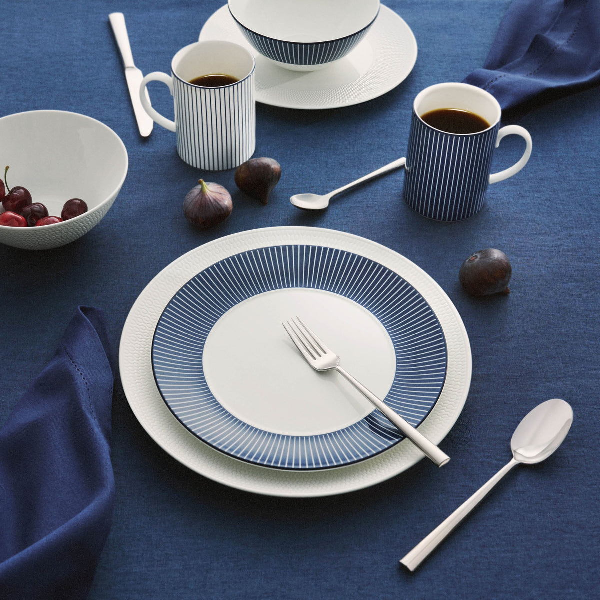 Gio Pinstripe Cereal Bowl Blue