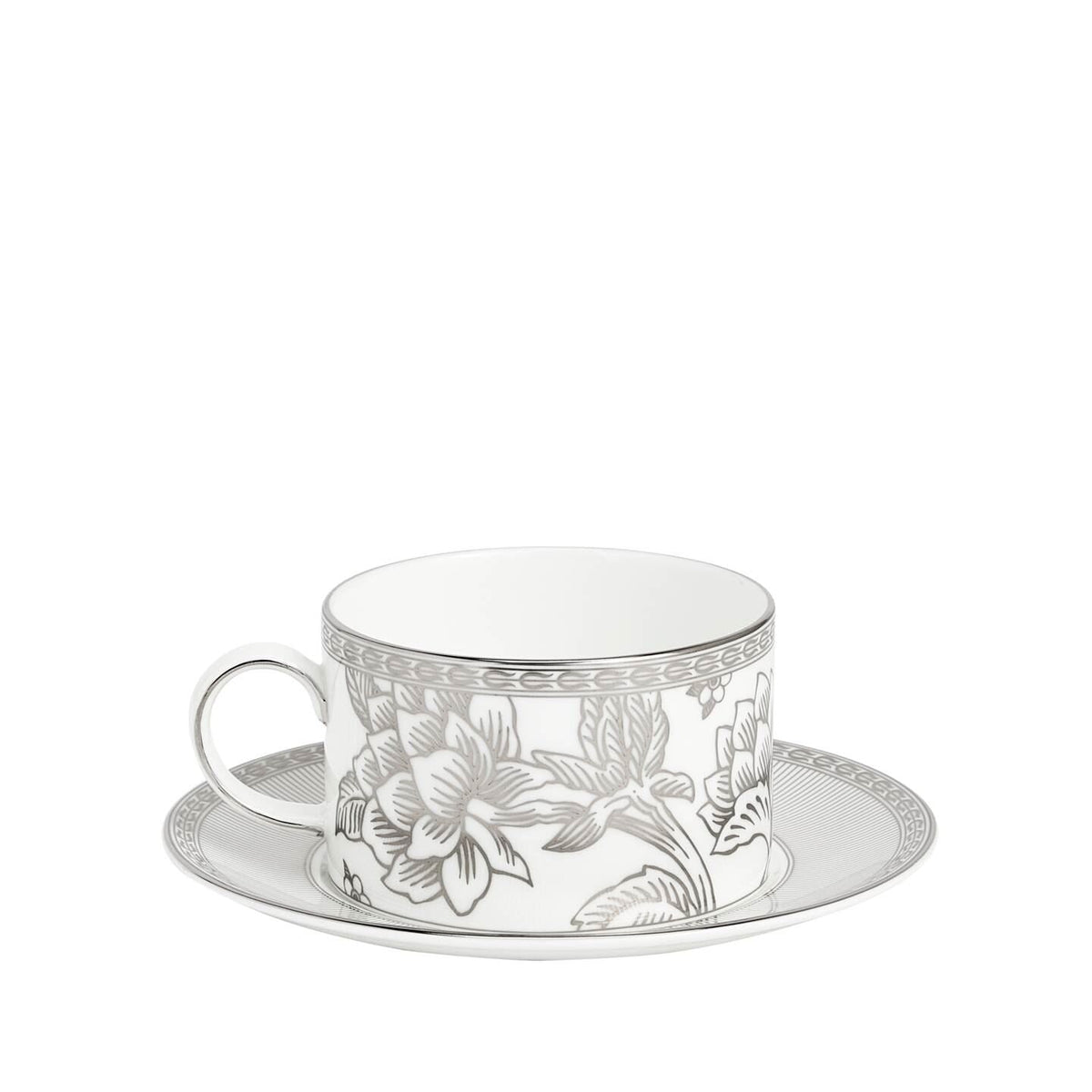 Silver Tonquin Teacup Saucer