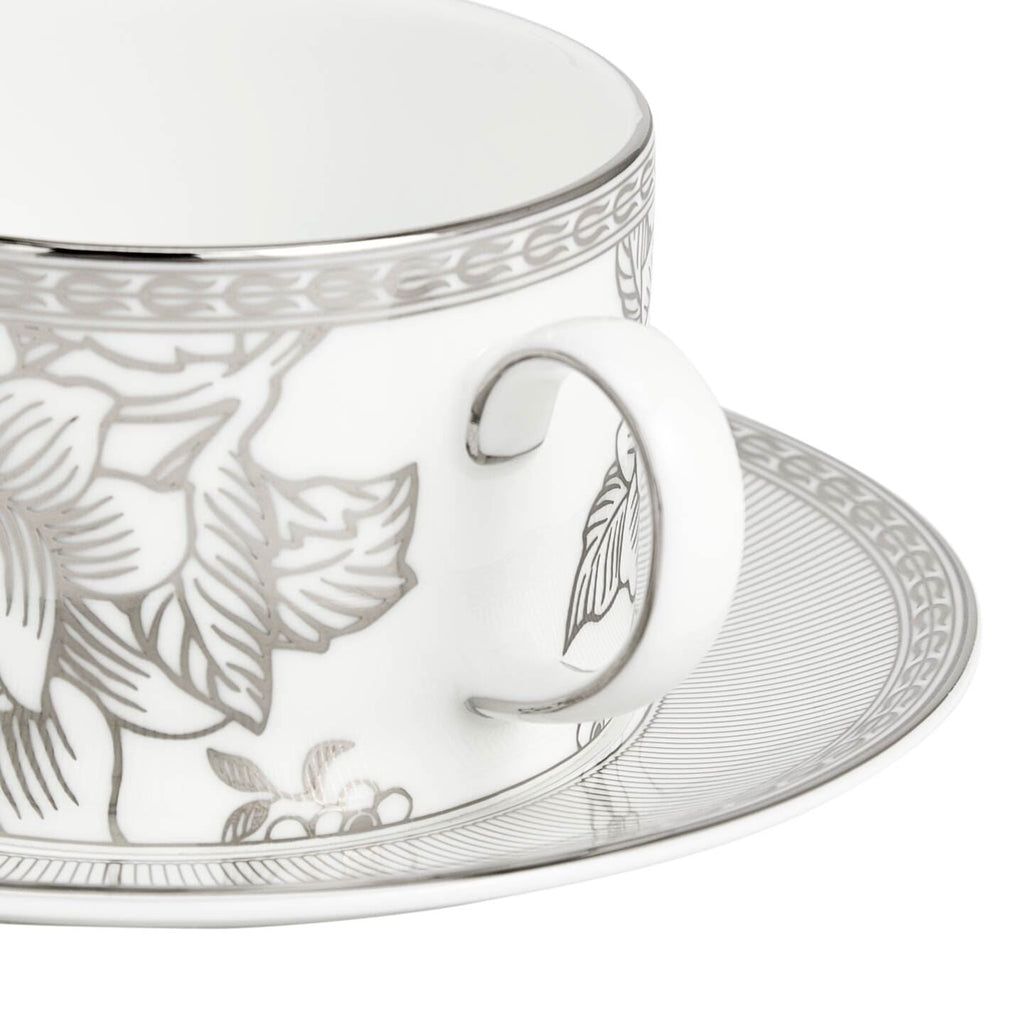 Silver Tonquin Teacup Saucer