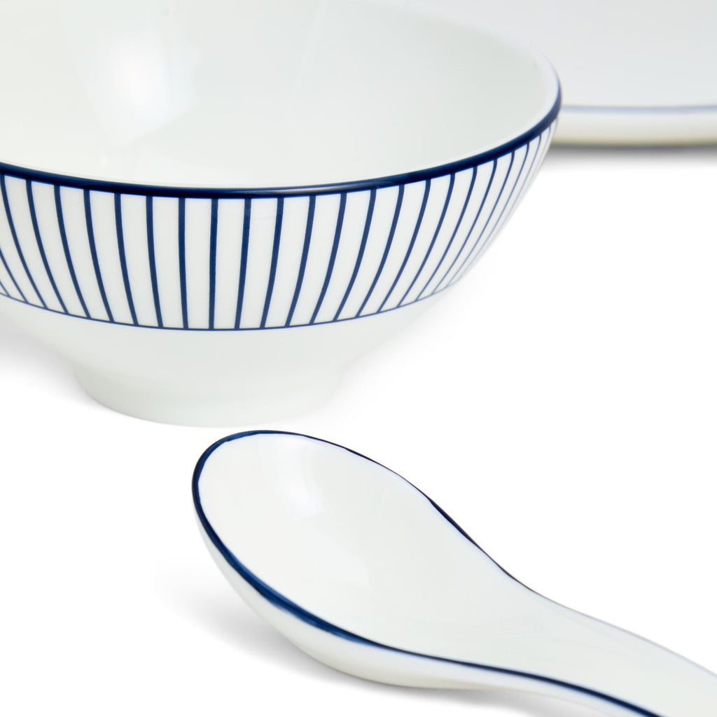 Gio Pinstripe White 8 Piece Dinner Set