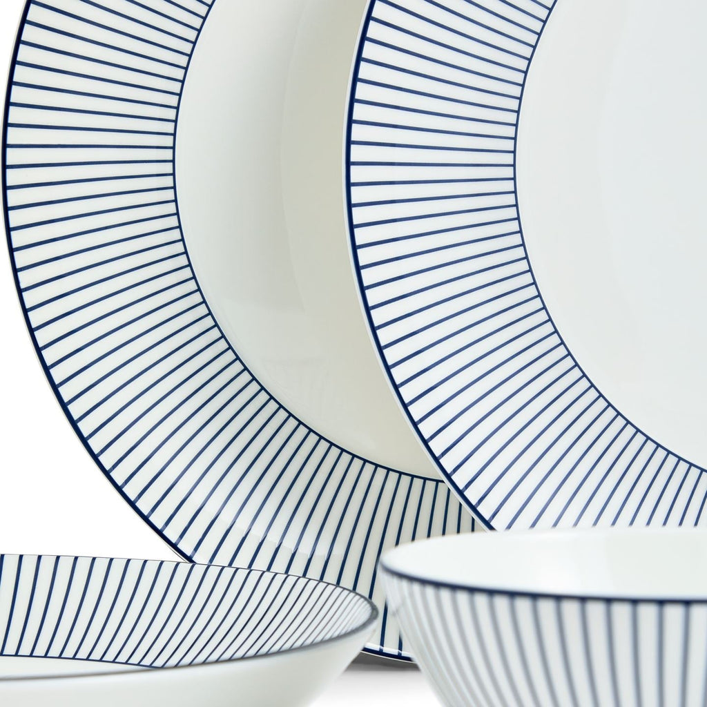 Gio Pinstripe White 8 Piece Dinner Set