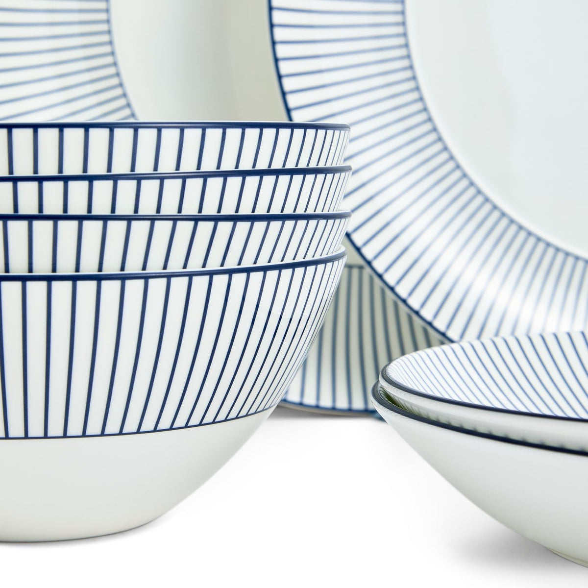 Gio Pinstripe White 12 Piece Set