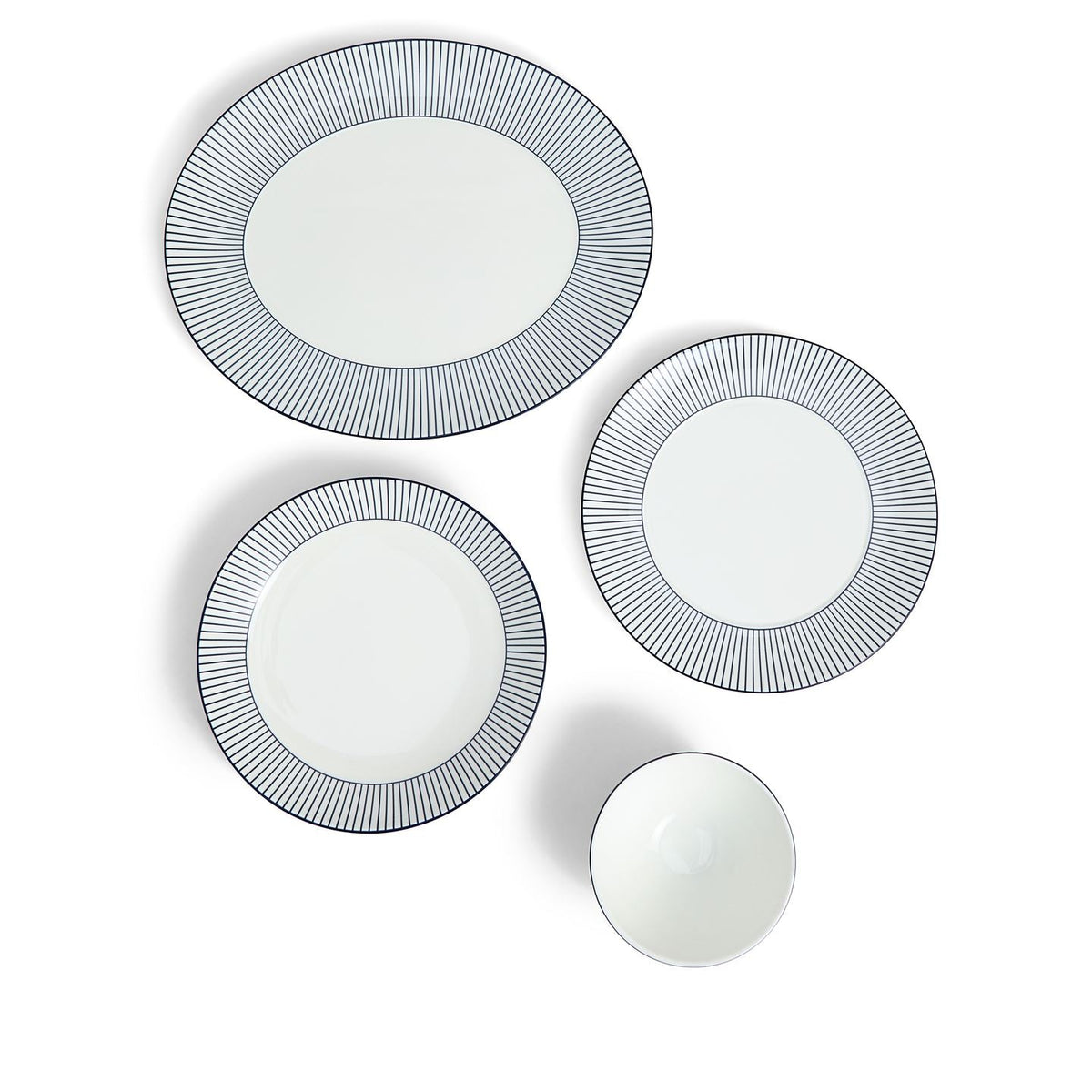 Gio Pinstripe White 7 Piece Set