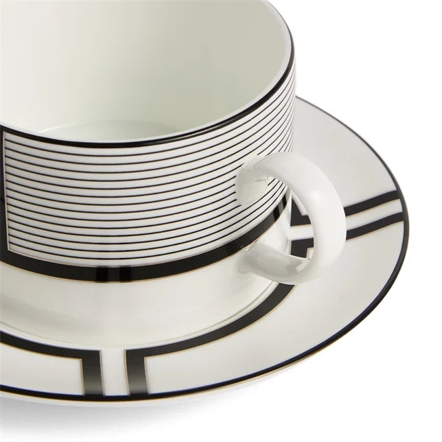 Vera Wang Luxe Graphite Teacup Saucer V1