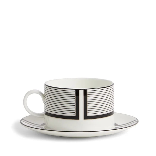 Vera Wang Luxe Graphite Teacup Saucer V1