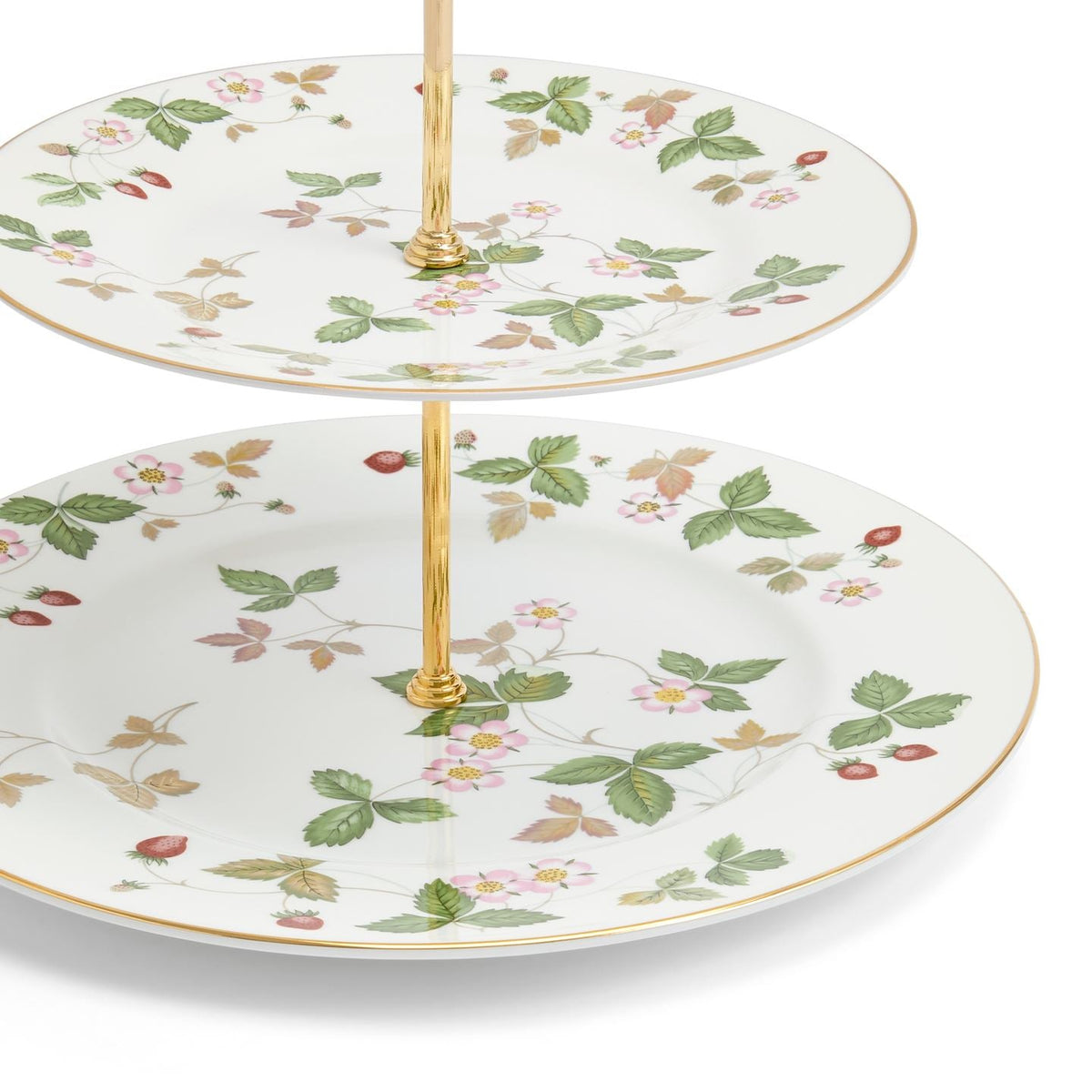 Wild Strawberry Gold 2 Tier Cake Stand Large