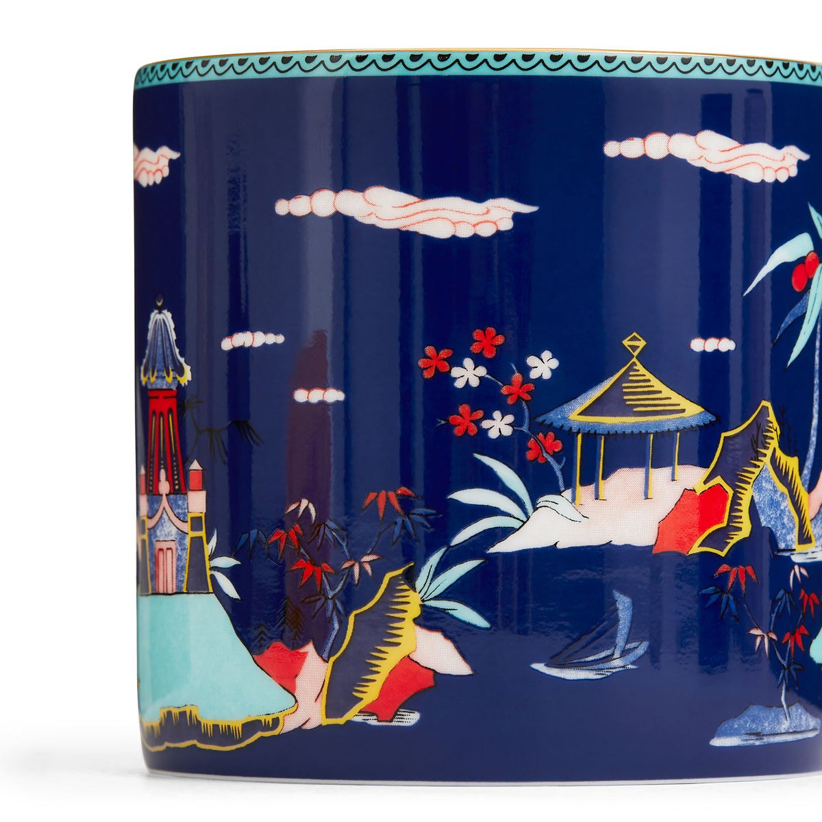 Wonderlust Large Blue Pagoda Mug