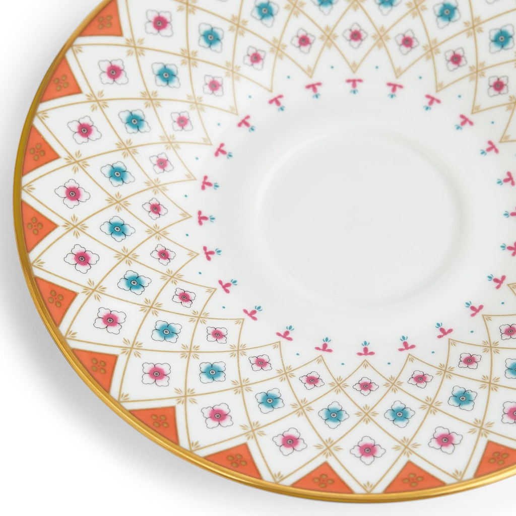 Wonderlust Peony Diamond Teacup and Saucer