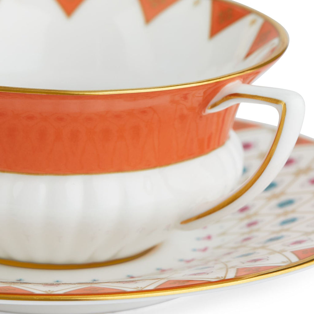 Wonderlust Peony Diamond Teacup and Saucer