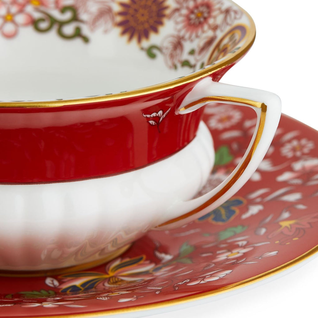 Wonderlust Crimson Orient Teacup and Saucer