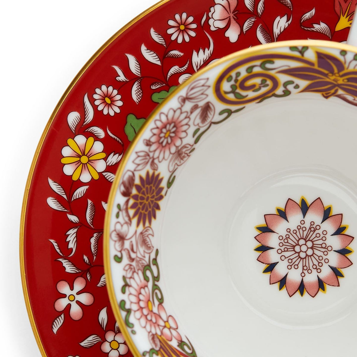 Wonderlust Crimson Orient Teacup and Saucer