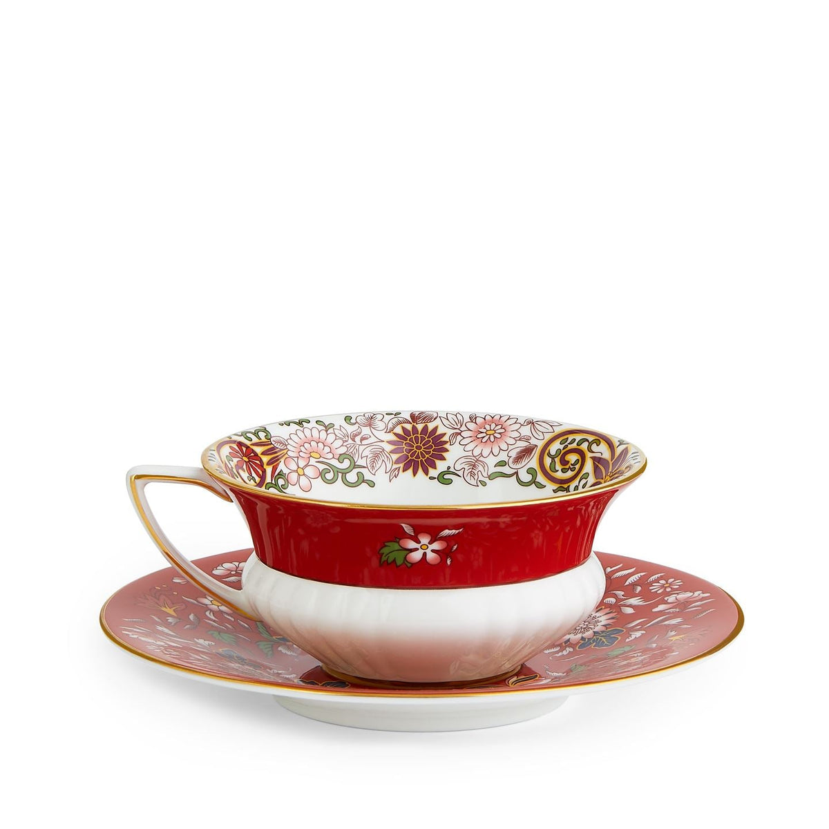 Wonderlust Crimson Orient Teacup and Saucer