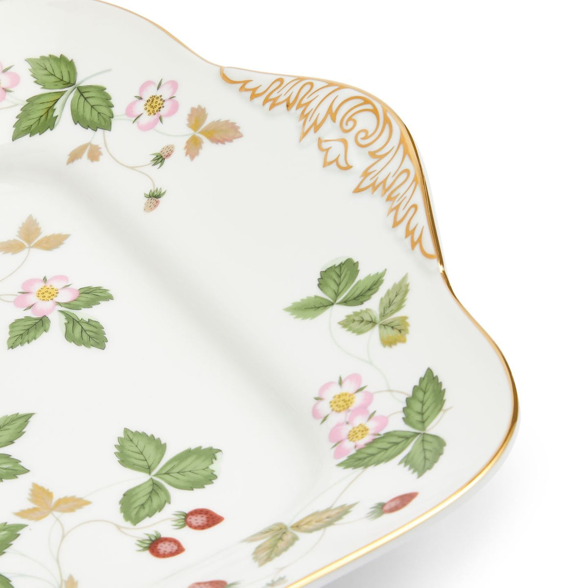 Wild Strawberry Gold Square Plate