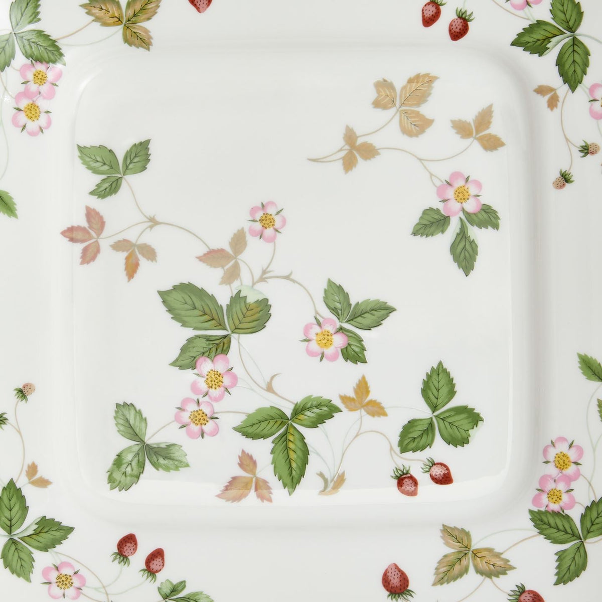 Wild Strawberry Gold Square Plate