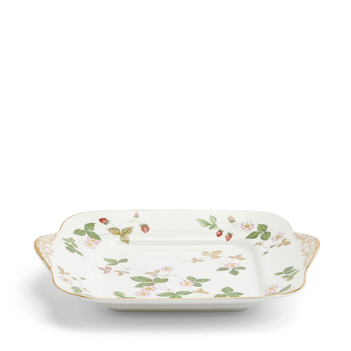 Wild Strawberry Gold Square Plate