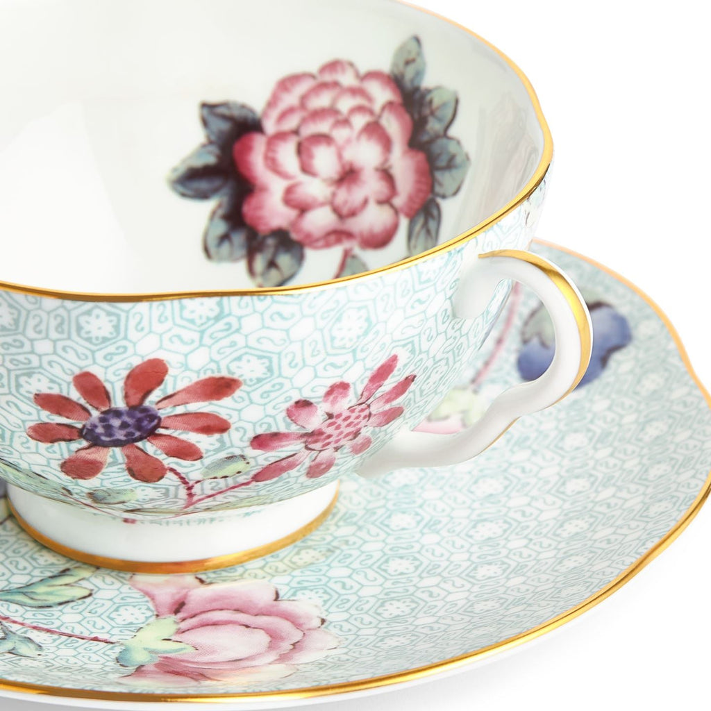 Cuckoo Green Teacup and Saucer