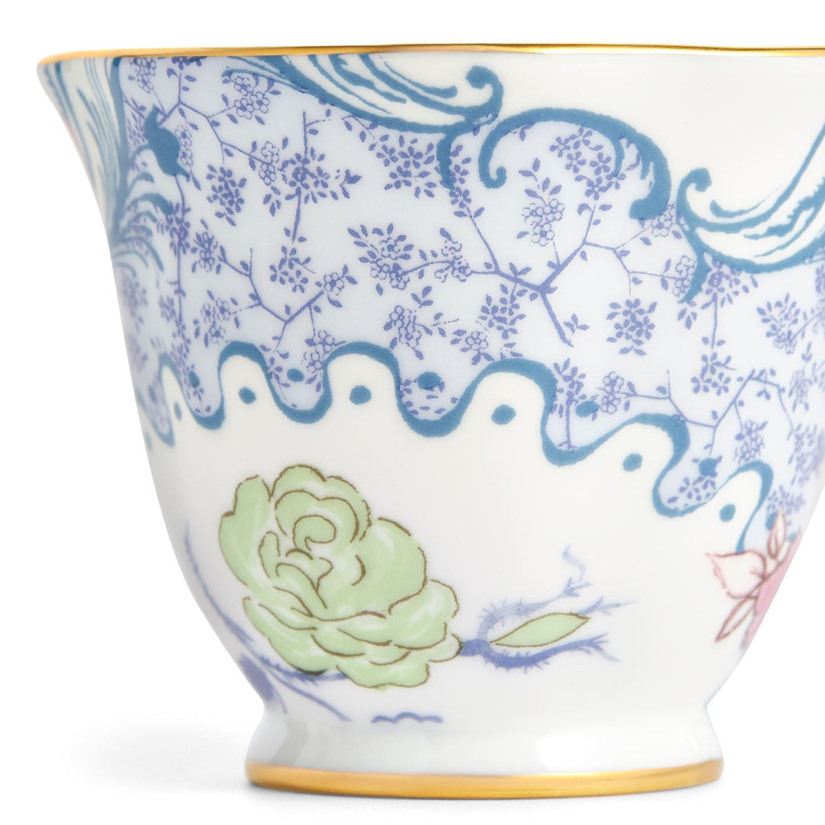Butterfly Bloom Blue and Pink Teacup and Saucer