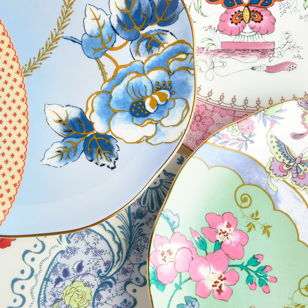 Butterfly Bloom Salad Plate , Set of 4