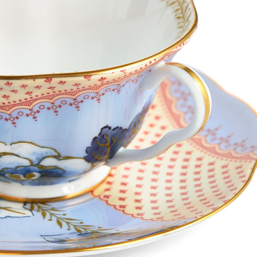 Butterfly Bloom Blue Teacup and Saucer