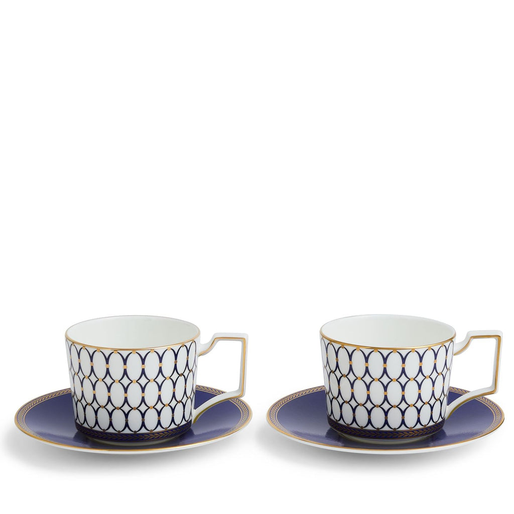 Renaissance Gold Teacup & Saucer, Set of 2