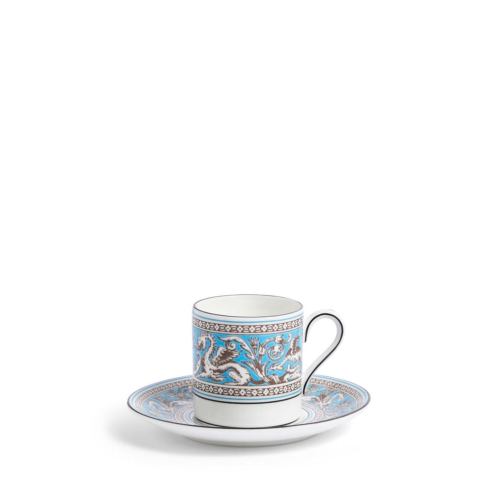 Florentine Turquoise Coffee Cup and Saucer