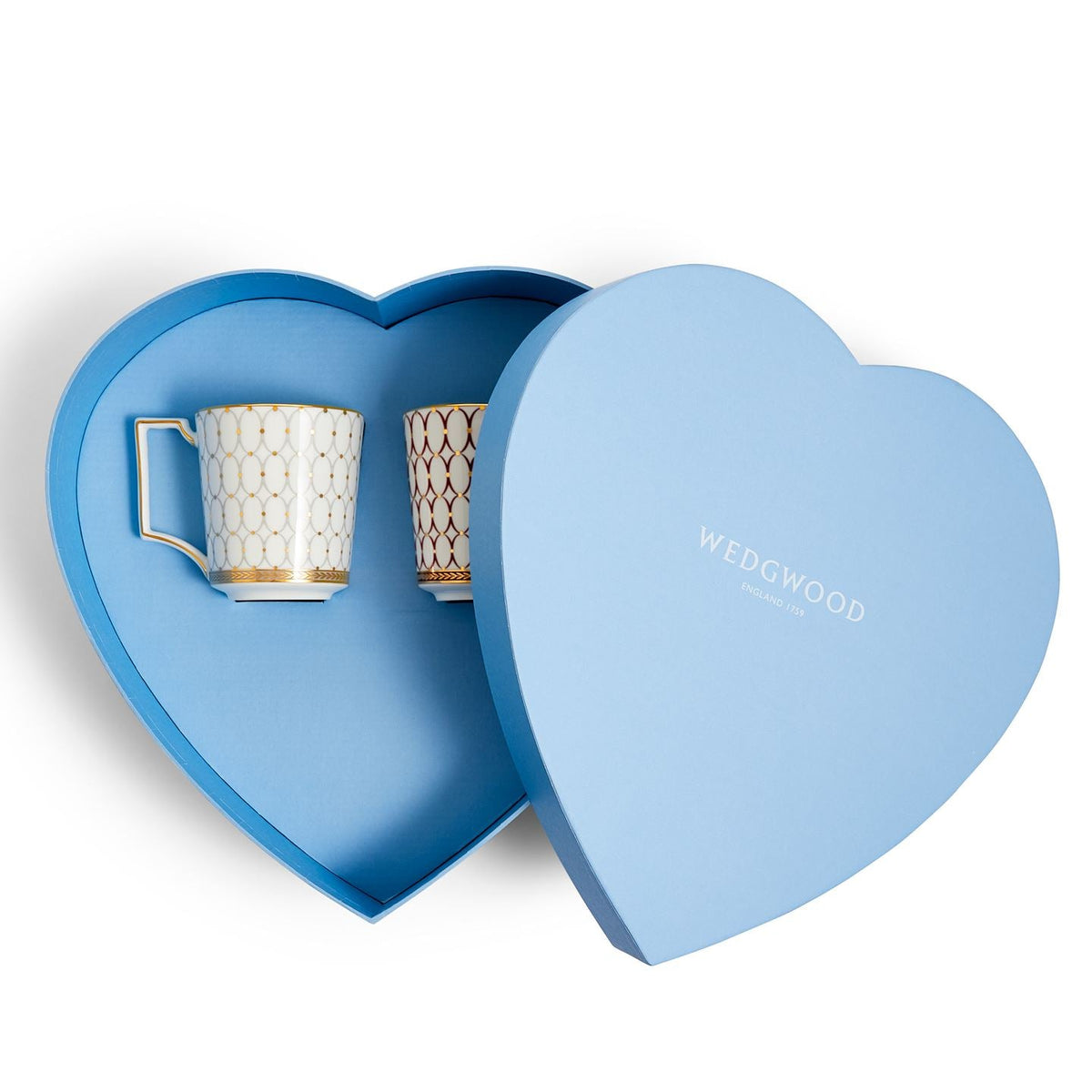 Renaissance Mugs, Set of 2 in Heart Shaped Box
