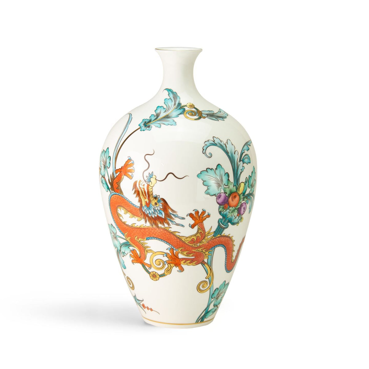 Florentine Turquoise Handpainted Vase