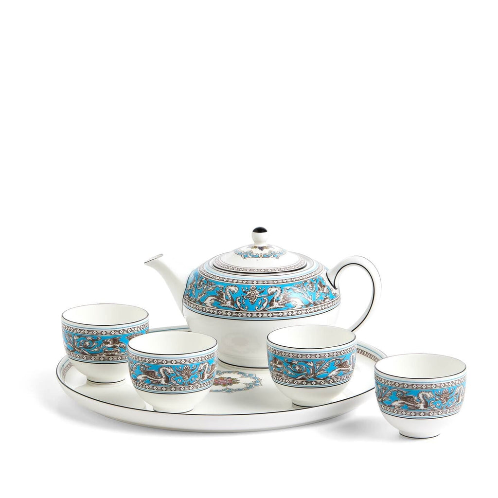 Florentine Turquoise Teaware Asian, 6 Pieces
