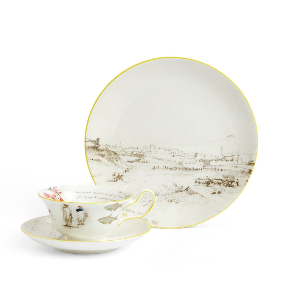 Darwin Voyage of the Beagle Uruguay Teacup Saucer Plate, 3 Pieces