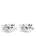 Wild Strawberry Inky Blue Teacup Saucer Set of 2