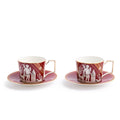 Renaissance Red Teacup Saucer Set of 2