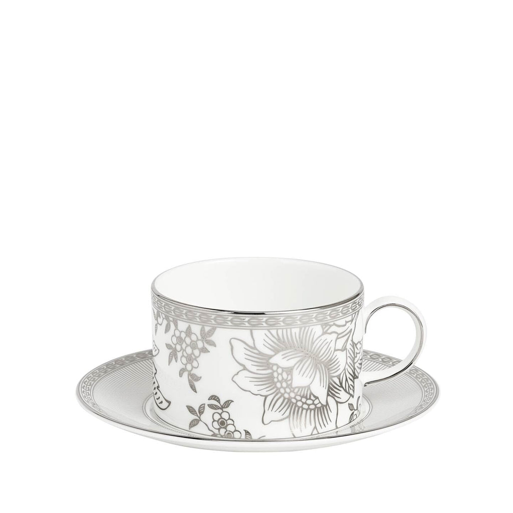 Silver Tonquin Teacup Saucer