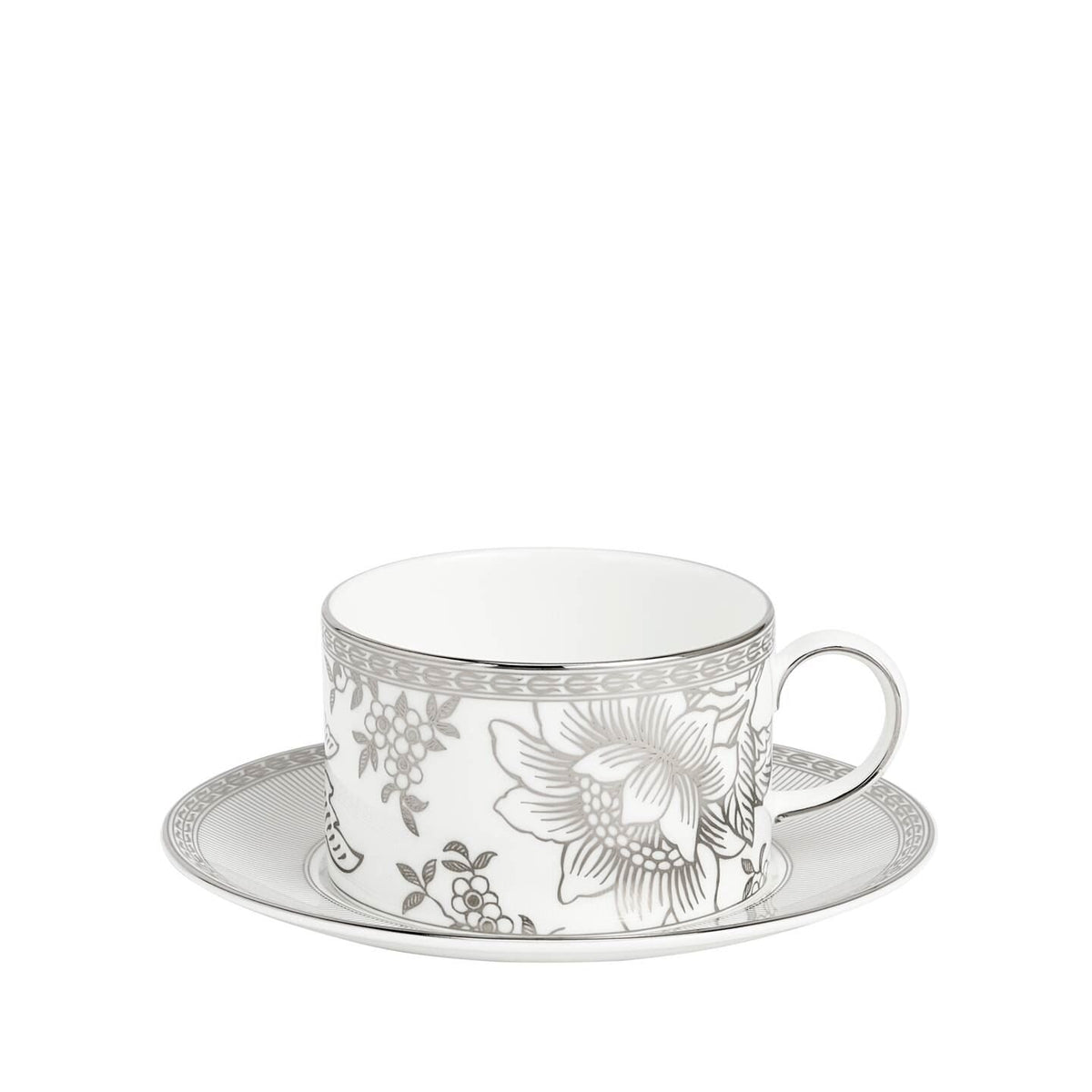 Silver Tonquin Teacup Saucer