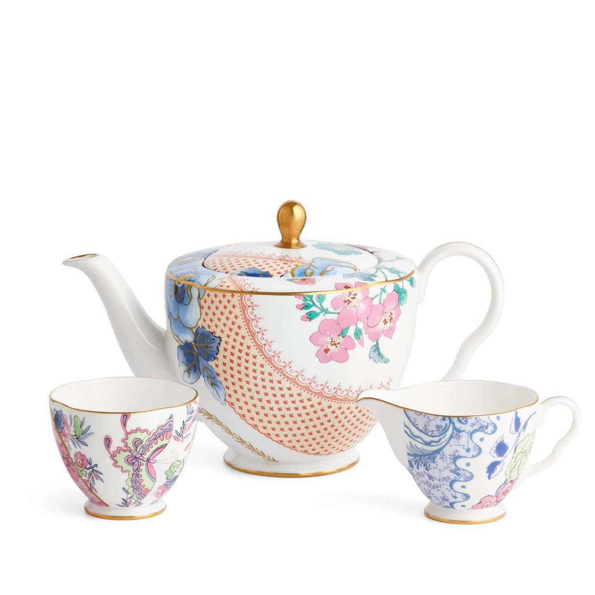 Butterfly Bloom 3 Piece Set: Teapot, Sugar Bowl and Cream Jug