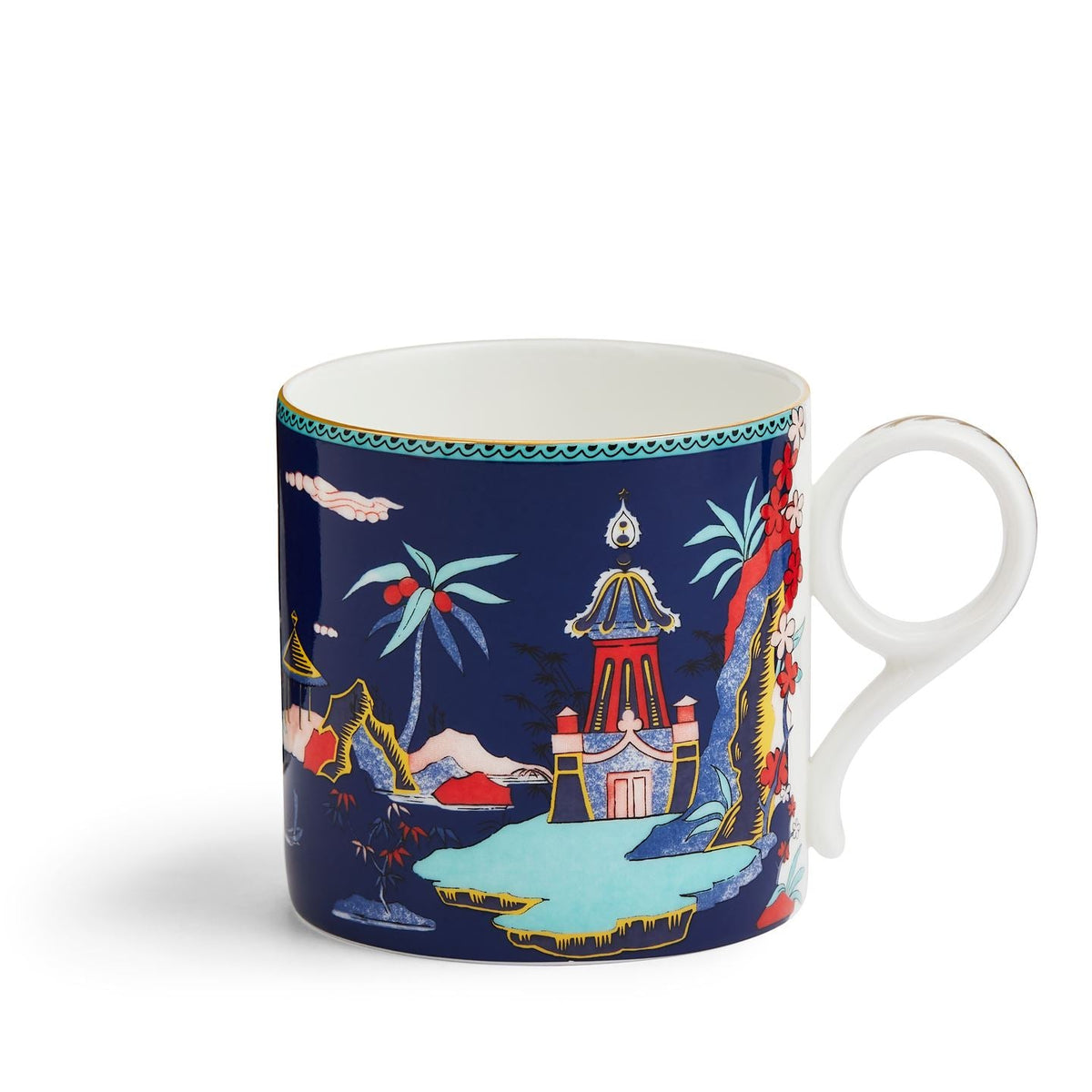 Wonderlust Large Blue Pagoda Mug